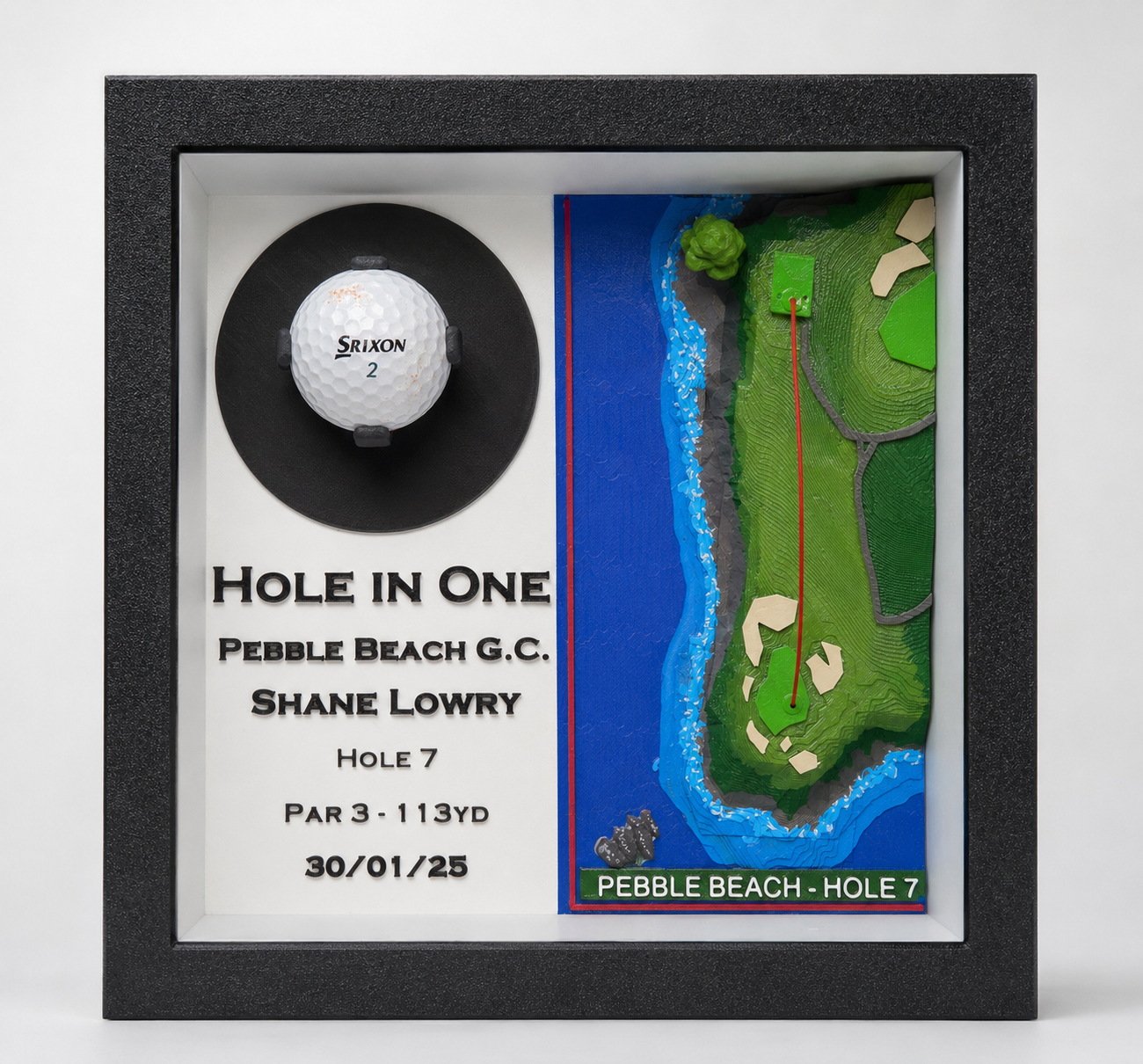 Hole-in-One Topographical Shadow Box Display